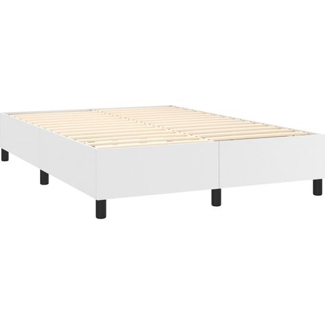 Somier de láminas sobre patas estructura cama 140x190 cm sintético blanco TDL0207365