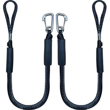 Corde d'amarrage de 16 mm de diamètre avec boucle et mousqueton en acier inoxydable 304, longueur élastique de 122 à 168 cm, résistance à la rupture de 1000 kg (1/5)