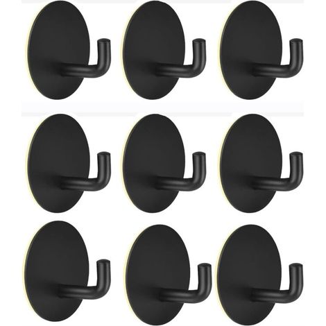 [NIEMALS VERWENDET] 9-teiliges Set selbstklebender Haken, Edelstahl-Wandhaken fürs Badezimmer, wasserfester, selbstklebender Handtuchhalter
