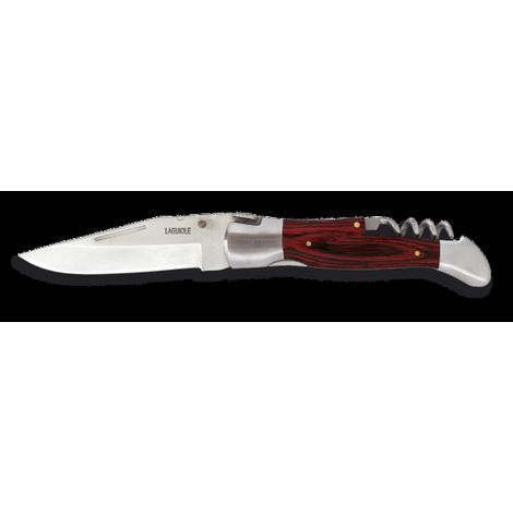 Cuchillo plegable laguiole Mikarta rojo 10 cm acero inoxidable seguro