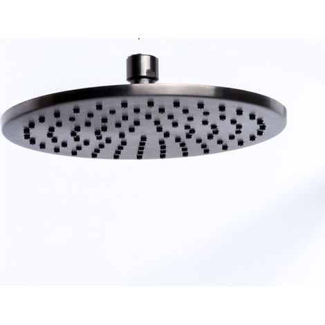 Soffione Doccia Tondo Diametro 20 cm Nero Tevere (1/2)