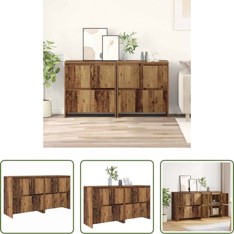 Cabinet de rangement - Buffets 2 pcs Bois ancien 70 x 41 x 75 cm Bois d'ingénierie (1/5)
