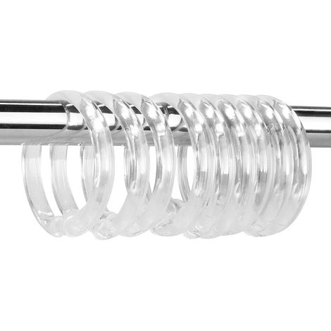 Anneaux De Rideau De Douche - En Plastique Transparent - Forme O - Pour Tige De Rideau De Douche - 12 Pièces (1/5)
