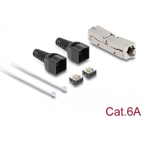 Delock Acoplador RJ45 LSA a LSA con protecciÃ³n contra tirones Cat.6A sin herramientas