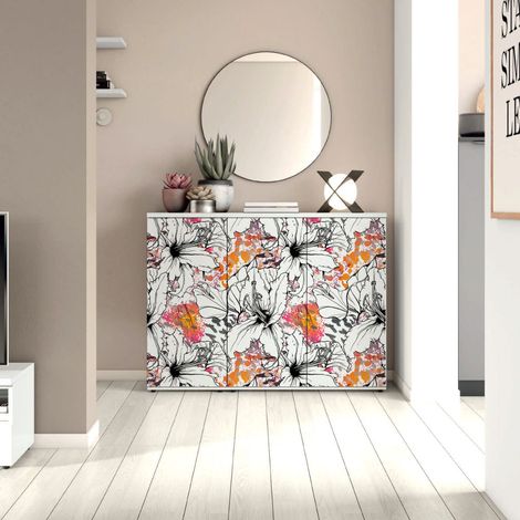 Madia ALTA a 3 ante Alix in 15 colorazioni con grafica floreale