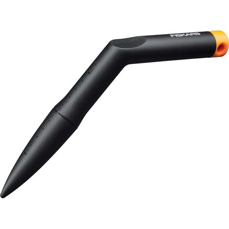 Fiskars – Long-handled garden trowel 28 cm – FiberComp material for efficient soil work – Depth scale for precise planting