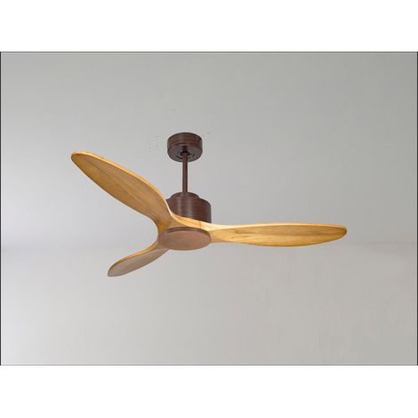 Bolt black, Ventilateur déstratificateur d'air, pales bois clair 132 Cm, moteur noir sans lumière . (1/5)