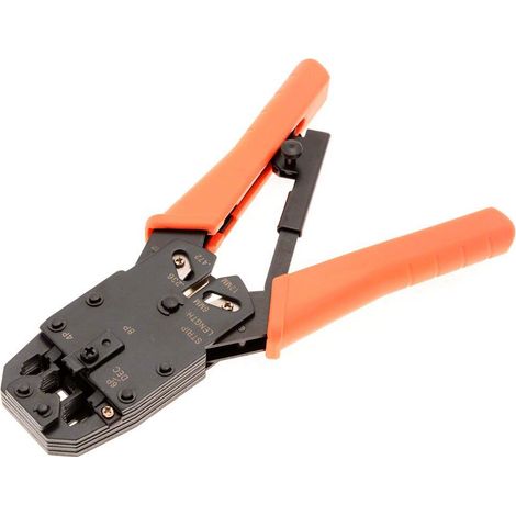 ZANGE POUR 4P/6P/6PDEC/8P STECKER, RATSCHE - METALLAUSFÜHRUNG, EINFACHER GRIFF, UNIVERSAL: RJ10/RJ12/RJ45 (FÜR DEC-PRISE MÂLE MU