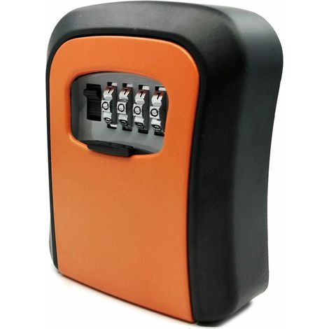 Four-digit password. Waterproof curved password key box, orange. (1/5)