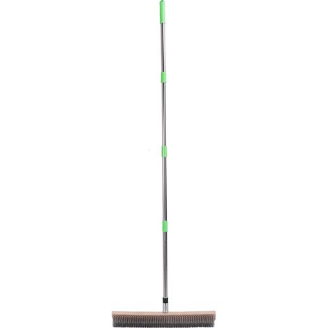 Brosse de pont en acier inoxydable Poignée télescopique réglable 40-160cm Tête large 50cm inclinée pour terrasse béton jardin (1/5)