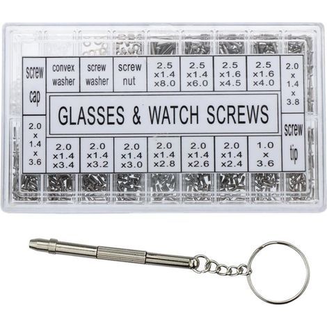Kit de réparation pour montres, lunettes de soleil, monocles, boîte à outils de 1 000 vis en acier inoxydable (1/5)