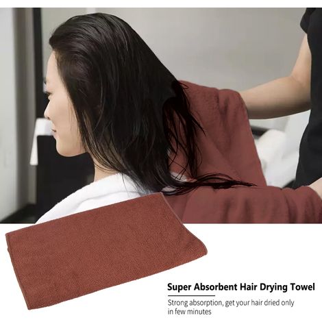 Serviette de séchage des cheveux ultra-absorbante en tissu épais et doux, sèche les cheveux rapidement. (1/5)