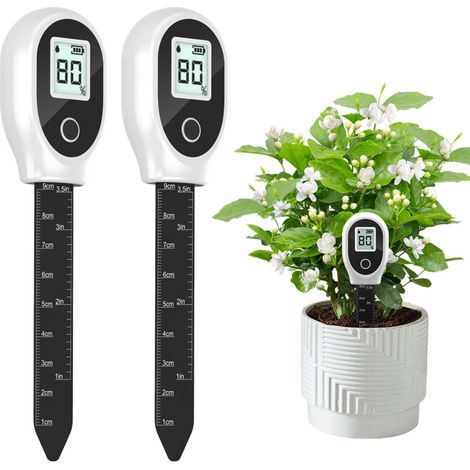 BOMCLAP Lot de 2 testeurs de sol, Humidimètre pour sol avec échelle graduée, hygromètre portable pour plantes en pot, jardins et pelouses (1/5)