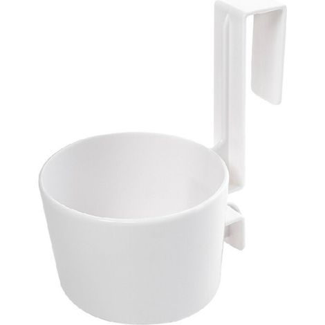 Support pour sèche-cheveux à suspendre au-dessus d'un meuble, pour salle de bain principale, meuble-lavabo, 13 x 9,5 x 6 cm - Blanc