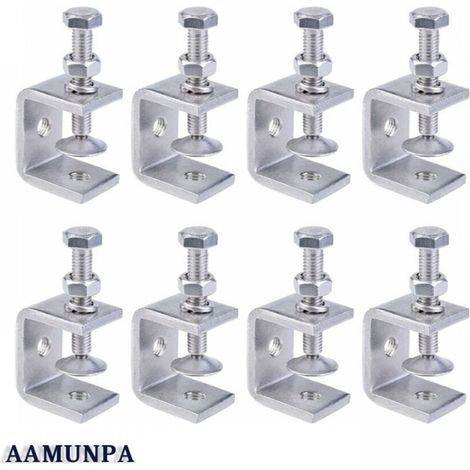Serre-Joints C, 8 Pièces Serre-Joints en C Robustes en Acier Inoxydable 304, Acier Inoxydable Serre-Joints C, Pince C Robuste, Pince Robuste Acier Inoxydable pour Travail Bois,Bricolage & Réparation A