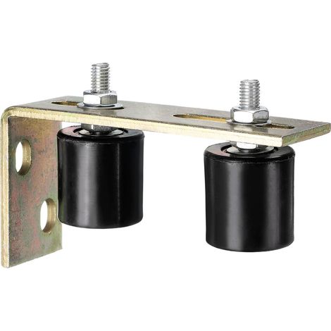 2pcs Galet Guide pour Portail Coulissant 42x44mm, M10 Roulette Nylon avec Équerre Guide au Sol pour Porte Grange Coulissante, Roue Universel avec Roulement à Billes Scellé, Noir (1/5)