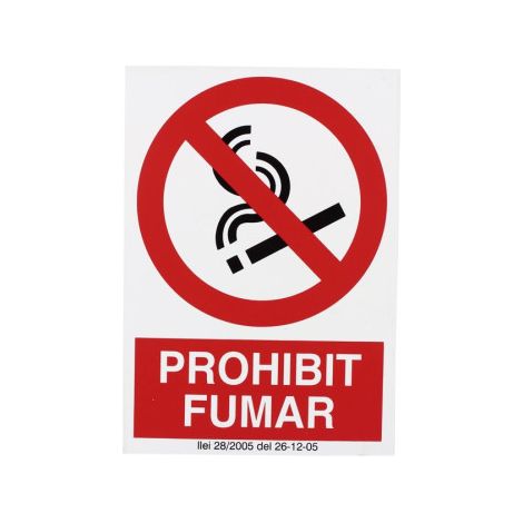 Señal poliestireno 297x210 mm + prohibido fumar + resistente a la intemperie