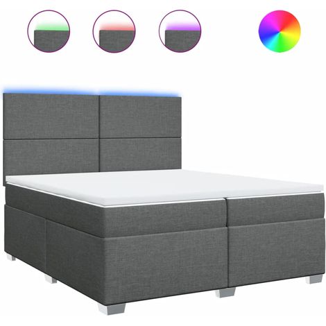 Maison Exclusive - Giroletto a Molle con Materasso Grigio Scuro 200x200 cm Tessuto (1/5)