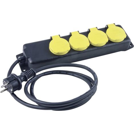 Heitronic 45058 Multipresa senza interruttore Nero giallo Protezione per i bambini (1/5)