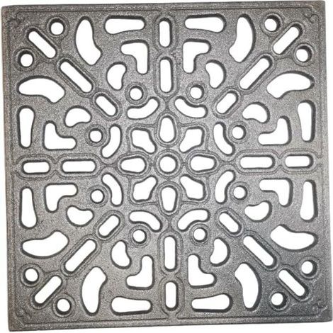 1 - Grille De Ventilation - Fonte - Design Décoratif Moderne - Pour Hottes Et Cheminées - Résistante - Gris - 25x25 Cm (1/5)