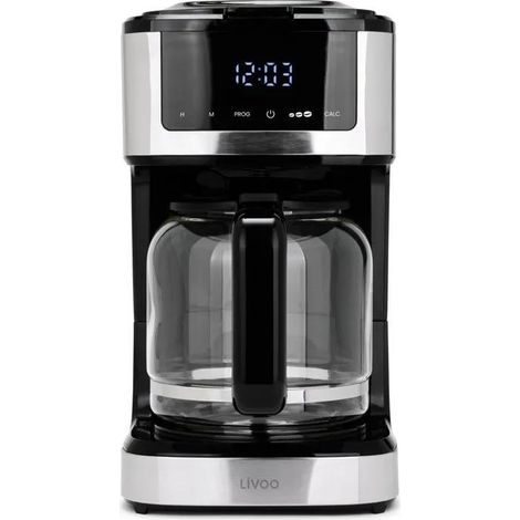 cafetera de filtro programable 15 tazas 900w negra - DOD208 - Livoo -