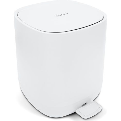 Poubelle Salle de Bain 5L avec Couvercle - Petite Poubelle WC à Pédale, Couvercle Silencieux Soft-Close, Seau Intérieur Amovible, Base Antidérapante - Poubelle Toilette Compacte (1/5)
