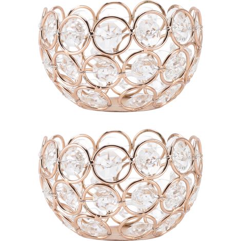 2 Pièces Bougeoirs en Cristal et Métal avec Support Antidérapant, Décoration Festive Élégante pour Événements, Bureau ou Intérieur, Cadeau Contemporain (1/5)