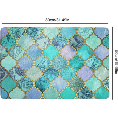 Tapis antidérapant absorbant à motif géométrique pour salle de bain et cuisine lot de 2 (1/5)