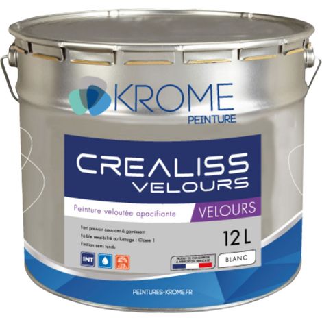 Krome Crealiss Velours – Peinture acrylique veloutée intérieure  Conditionnement: 12L - Couleur: BLANC