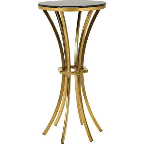 Table d'Appoint "Shanty" 81cm Noir & Or
