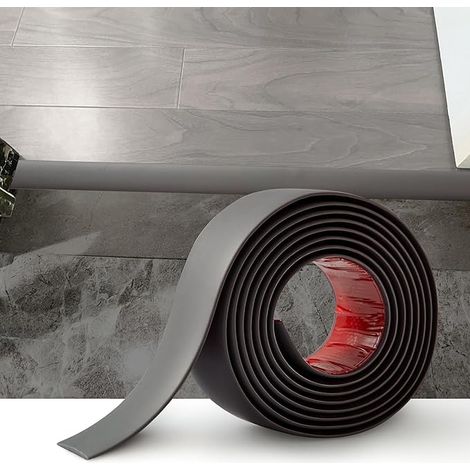 Bande de Seuil Barre Auto-adhésive PVC Barres Transition pour Espaces Entre les Carreaux,Sols en Bois -(5cmx1.2M) Gris Foncé (1/5)