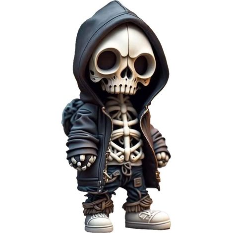 Figurines de squelettes originales, nouveauté 2023 en résine, statues de squelettes commémoratives mignonnes, décorations d'Halloween à collectionner pour la maison ou le bureau. (1/5)