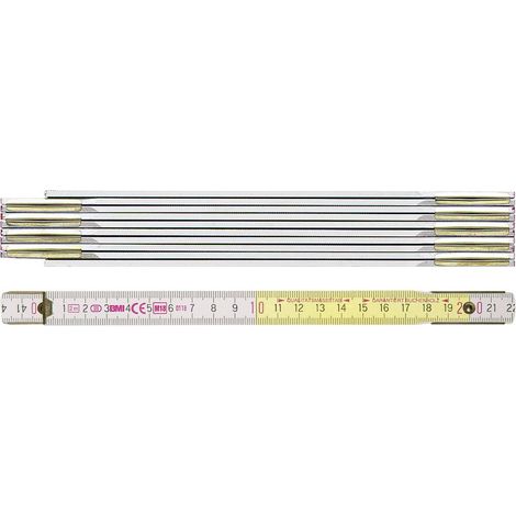 BMI BOIS MÈTRE PLIANT EN BOIS DE HÊTRE, ÉPAISSEUR 3 MM, 1 PIÈCE, BLANC, JAUNE, 982980200 (1/4)