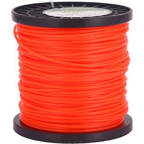 Fil pour débroussailleuses Tenseur de corde pour fil d'herbe 5 tranches de fil Diamètre 2,4 mm x 100 mètres - Orange Rouge (1/4)