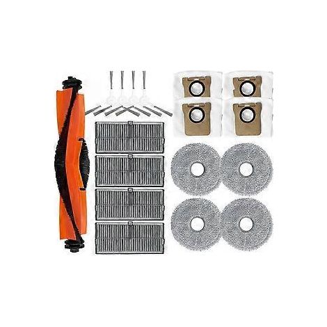 Hauptbürste, Seitenbürste, HEPA-Filter, Wischmopp-Pads, Staubbeutel, Ersatzteile