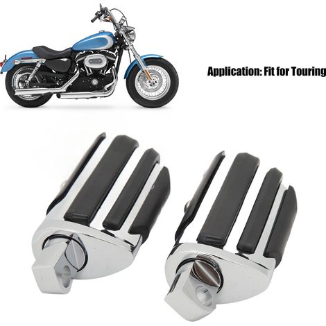 2PCS Repose-pieds Moto pour Touring en Aluminium, Rotatifs et Robustes avec Fixation Mâle (Modèle HA)