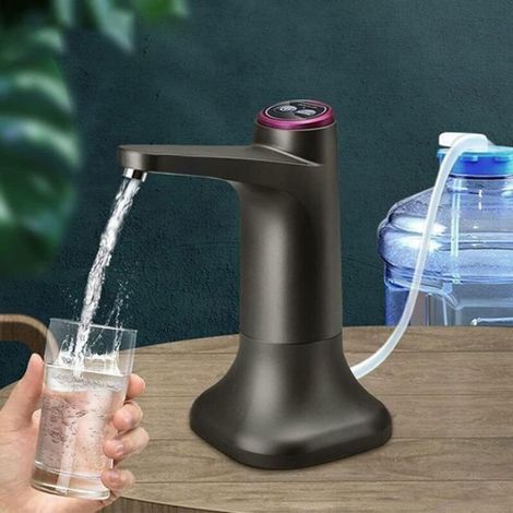 Distributeur d'eau électrique à double usage avec support et pompe à eau automatique, adapté au camping et à la maison (gri (1/4)
