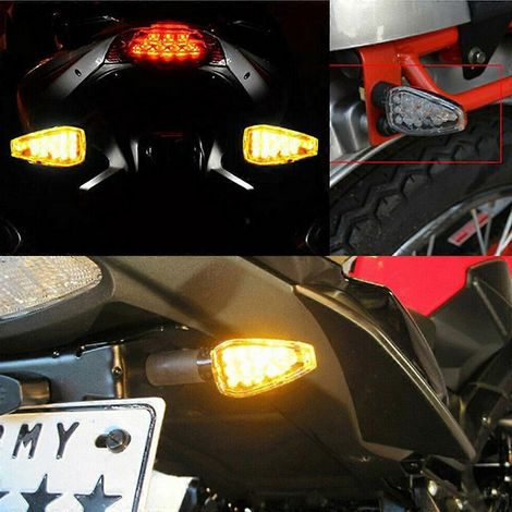 Clignotants LED pour moto, feu de signalisation orange (1/4)