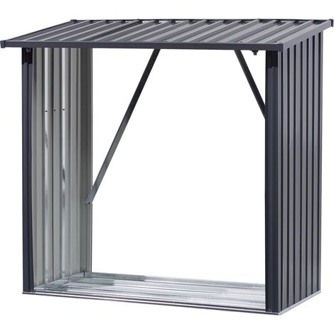 Floraworld Kaminholzregal L anthrazit 163 x 89 cm Holzhalter (1/3)