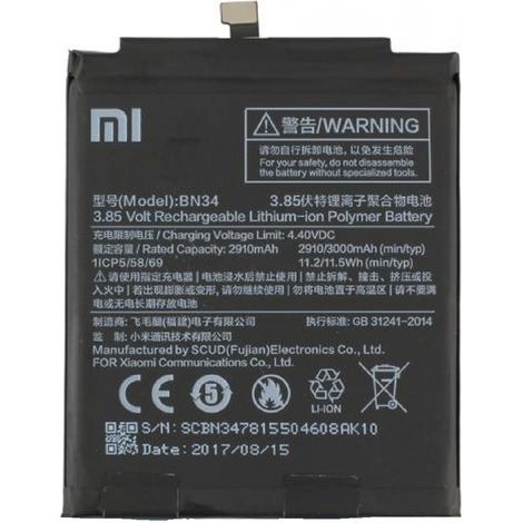 Xiaomi Redmi 5A Original Akku Batterie Accu (BN34) 2910mAh 3,85V Li-Ion