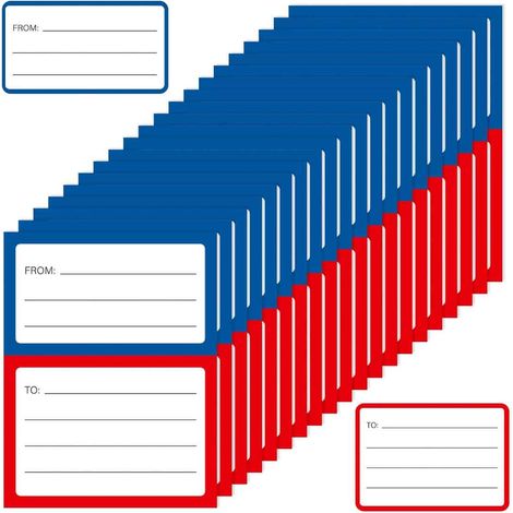 50 étiquettes autocollantes universelles pour adresse postale, écriture manuscrite, pour boîtes, enveloppes et étiquettes d'expédition. (1/5)
