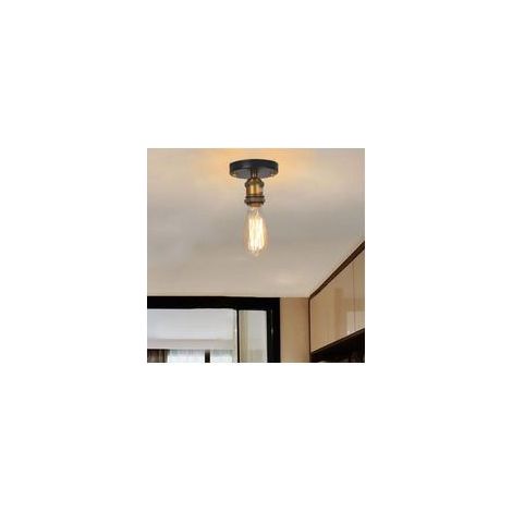 Lot de 2 Plafonnier en Metal E27 Retro Industrielle Lustre Luminaire Couloir Salon(Sans ampoule) (1/5)