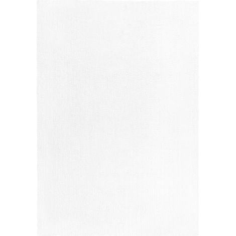 Moderna alfombra de pelo largo blanca 140 x 200 cm rectangular Demre