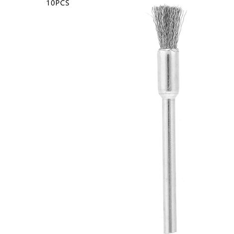 Ortviai Brosse en acier inoxydable pour meuleuse – 10 pièces, tige 3 mm, dimensions 3 x 5 mm (1/5)