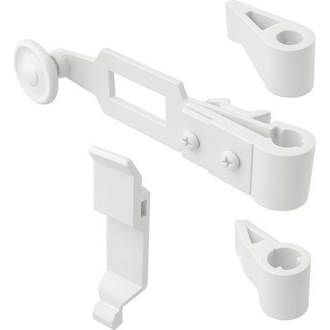 Accessoires d'espagnolettes STANDARD pour volet battant, avec embouts courts - support sans sécurité et colliers - Blanc (RAL 9016) (1/4)