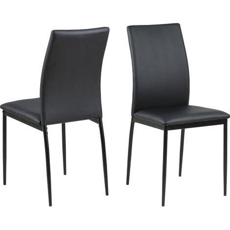 Des Esszimmerstuhl schwarz.