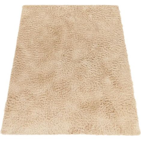 Paco Home Tapis Poils Longs Salon Shaggy Fausse Fourrure Fourrure Moelleux Beige Beige 80x150 cm (1/5)