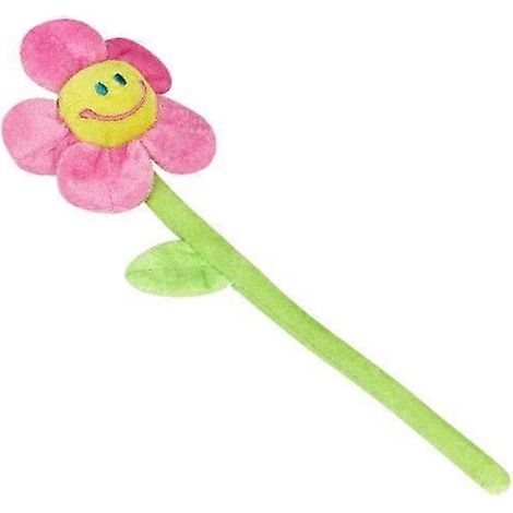 Fleur en peluche avec tiges flexibles et visage souriant, jouet en peluche pour la décoration intérieurerose (1/5)