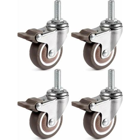 Roulettes pivotantes, 25 mm M6 x 15 mm, pour chariots (1/5)