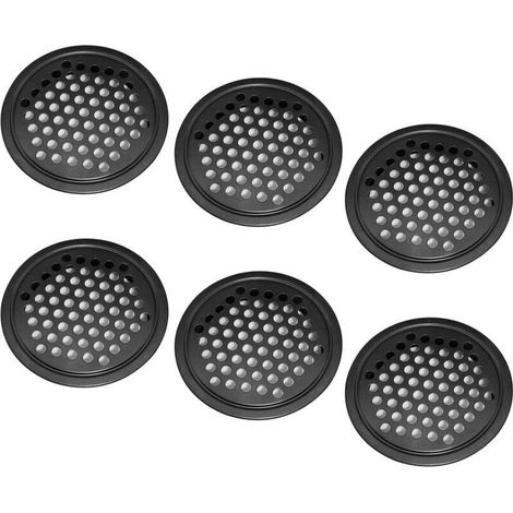 6 Pièces Grille Aeration Ronde, 60mm Grille Ventilation Acier Inoxydable, Grille de Ventilation Difficiles à Desserrer, aux Armoires de Cuisine, Placards, Salles de Bains et Même Garde-Manger